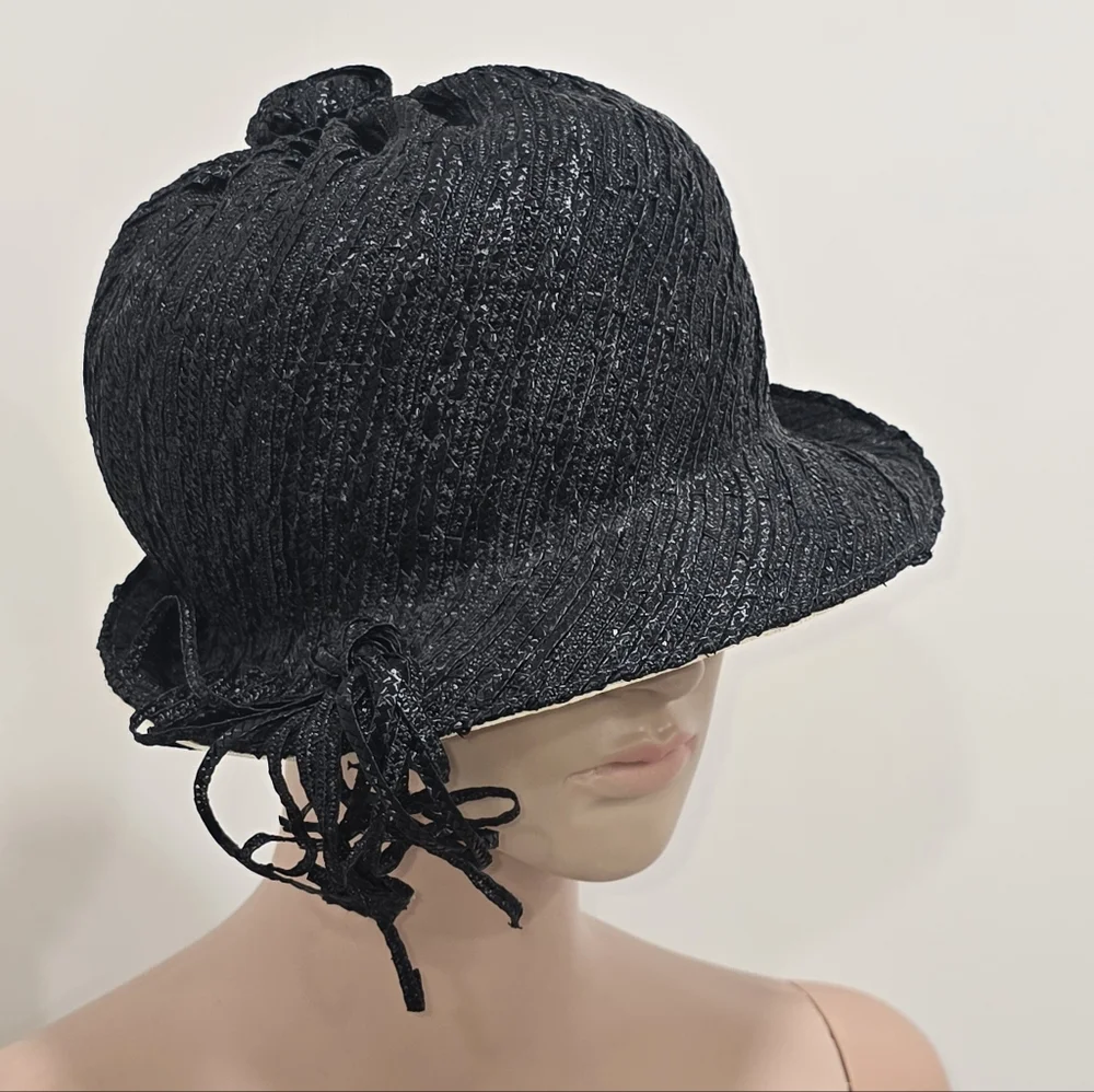 Vintage 1960s Yves Saint Laurent Paris - New York Woven/Straw Statement Hat